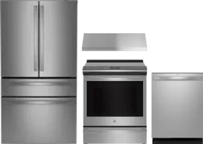 4 Piece Package Includes Refrigerator, Range, Hood And Dishwasher